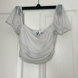 white mesh princess polly top